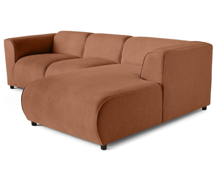 Canapé modulable d'angle droit 4 places en tissu texturé Suaro