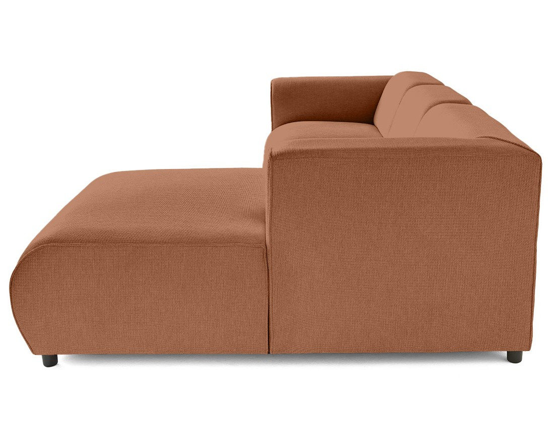 Canapé modulable d'angle droit 4 places en tissu texturé Suaro