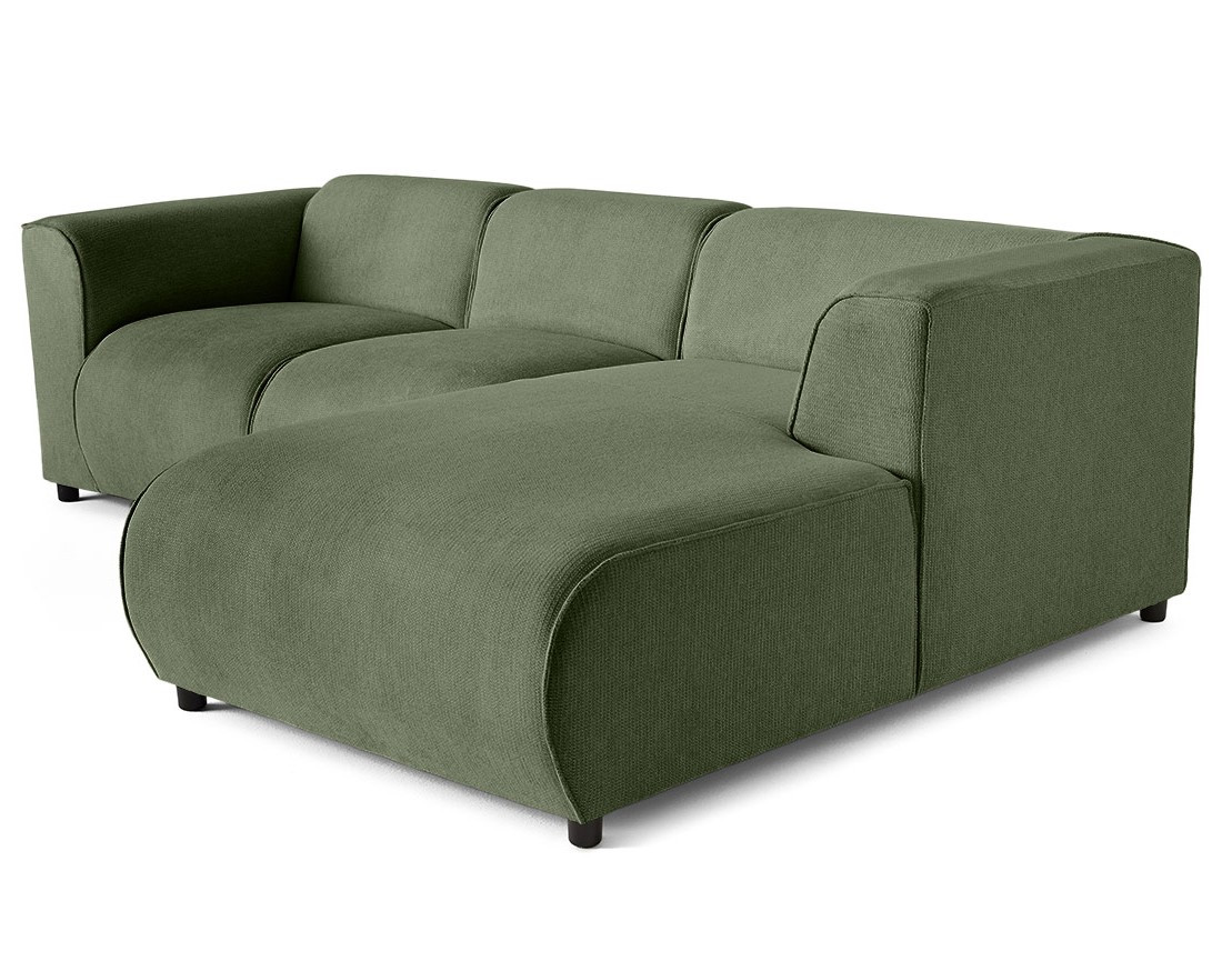 Canapé modulable d'angle droit 4 places en tissu texturé Suaro