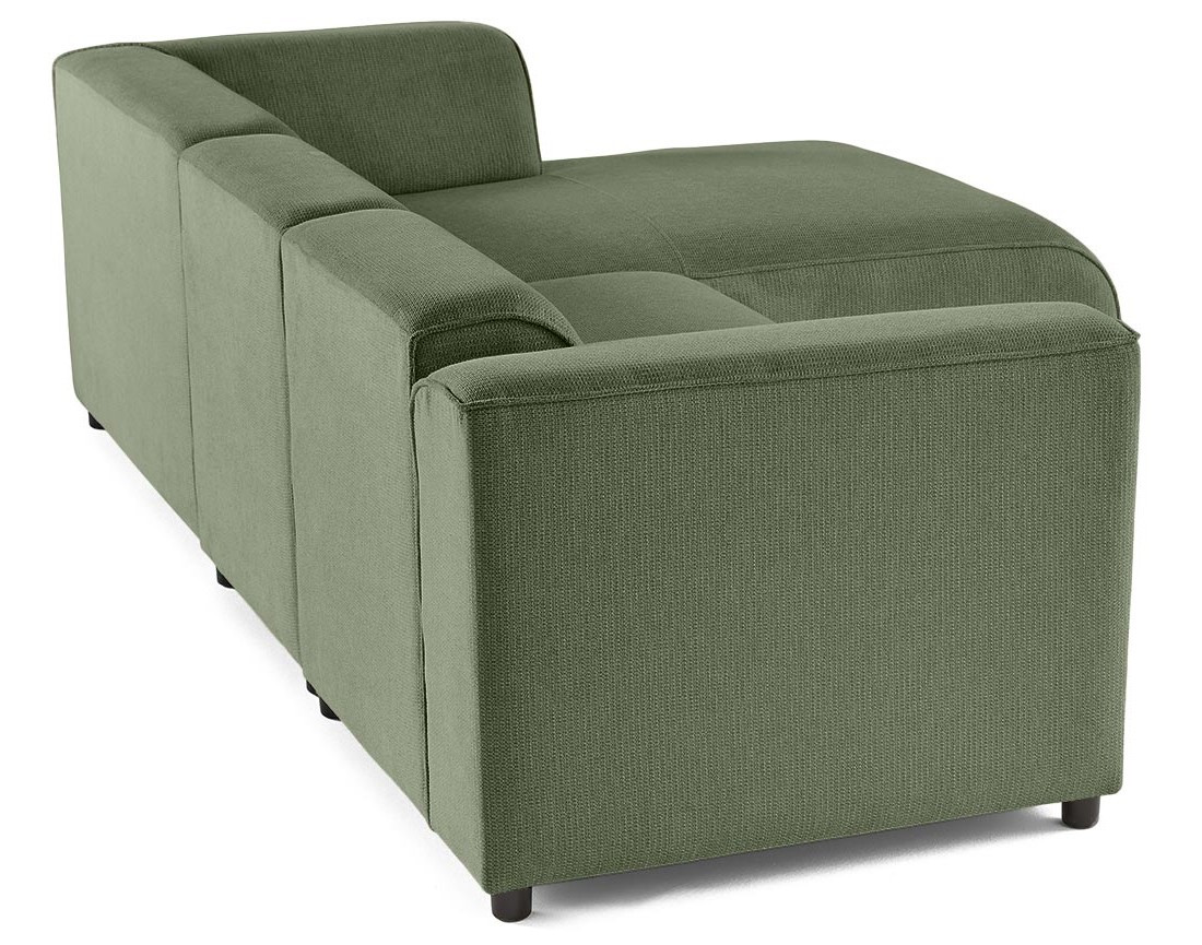 Canapé modulable d'angle droit 4 places en tissu texturé Suaro