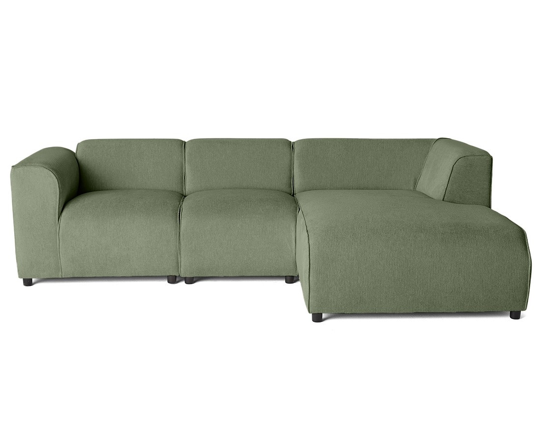 Canapé modulable d'angle droit 4 places en tissu texturé Suaro