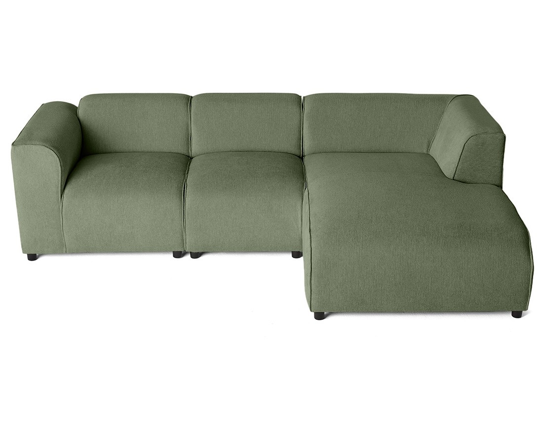 Canapé modulable d'angle droit 4 places en tissu texturé Suaro