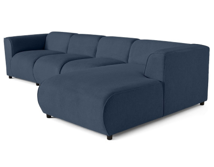 Canapé modulable d'angle droit 5 places en tissu texturé Suaro