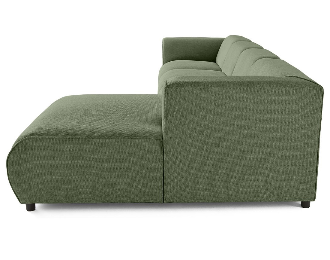 Canapé modulable d'angle droit 5 places en tissu texturé Suaro