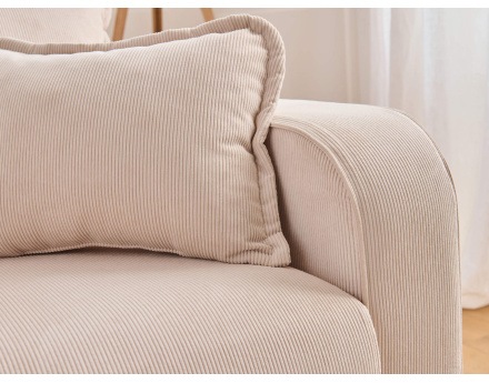 Canapé d'angle gauche 4 places en velours côtelé