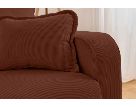 Canapé d'angle gauche 4 places en velours côtelé