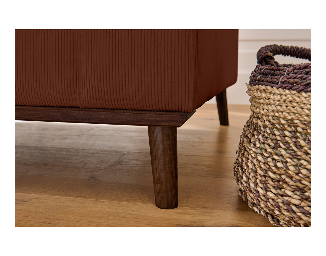 Canapé d'angle gauche 4 places en velours côtelé