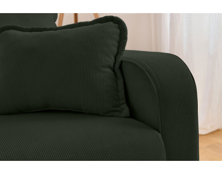 Canapé d'angle gauche 4 places en velours côtelé