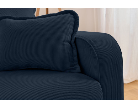 Canapé d'angle gauche 4 places en velours côtelé