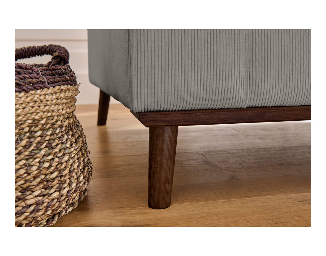 Canapé d'angle droit 4 places en velours côtelé Albane