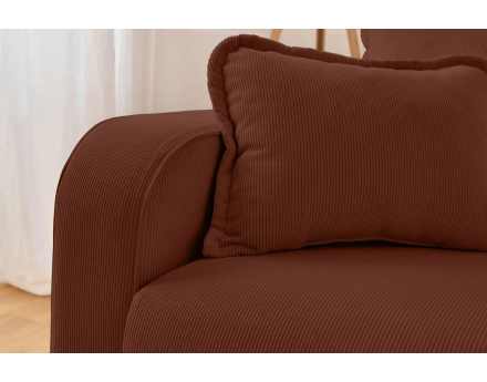 Canapé d'angle droit 4 places en velours côtelé Albane