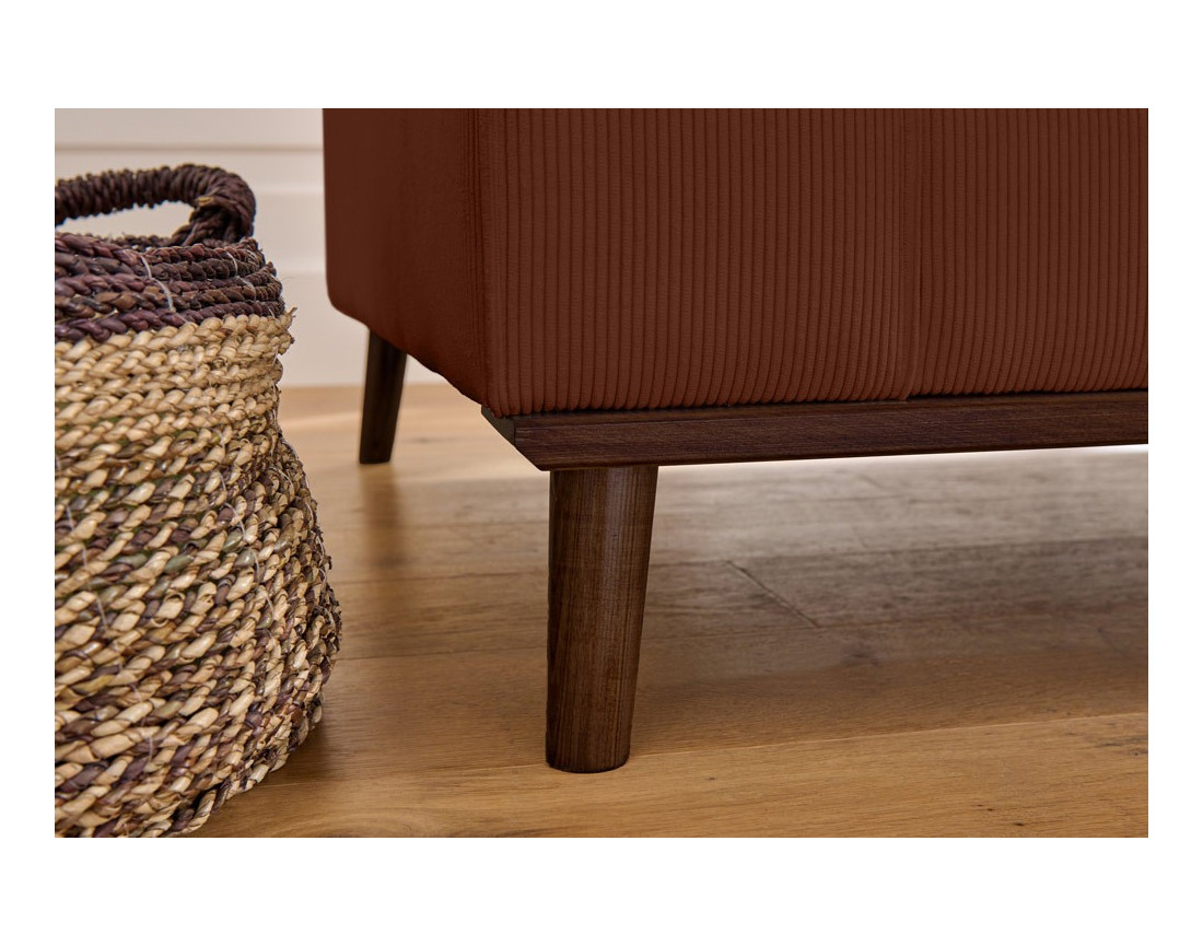 Canapé d'angle droit 4 places en velours côtelé Albane