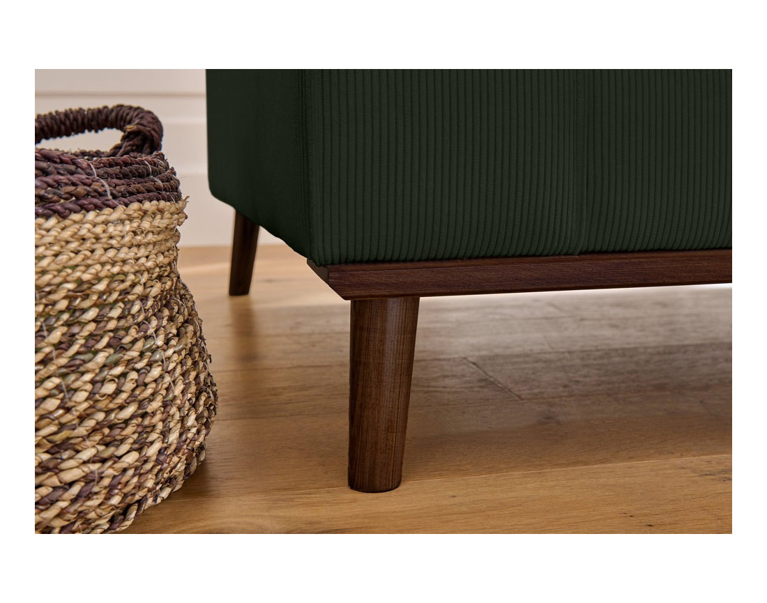 Canapé d'angle droit 4 places en velours côtelé Albane