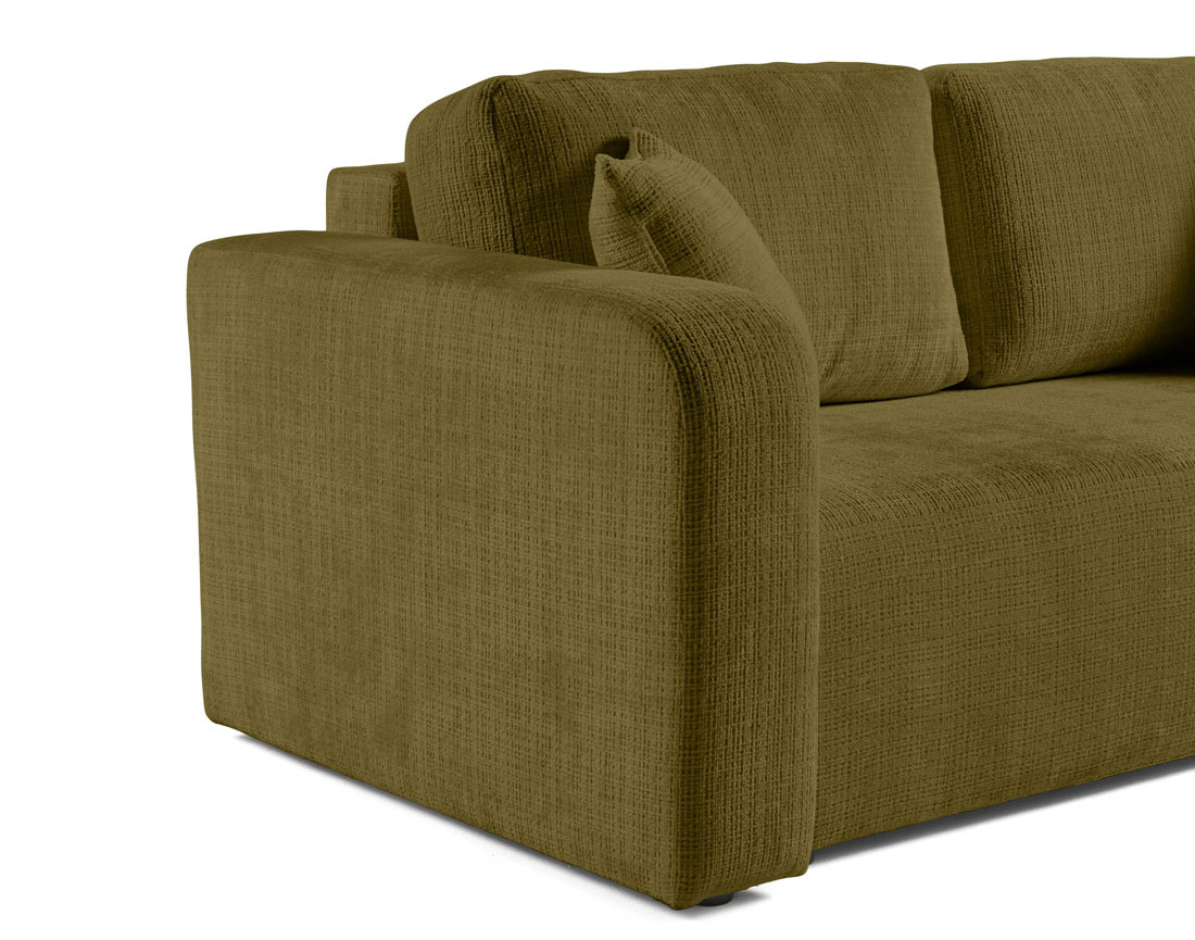 Canapé droit 2 places en velours texturé Miro