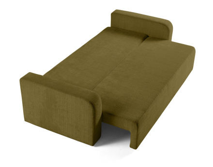 Canapé droit 3 places convertible avec coffre en velours texturé Miro