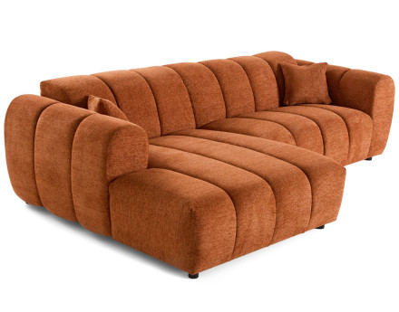 Canapé d'angle gauche 4 places en tissu texturé Curtis