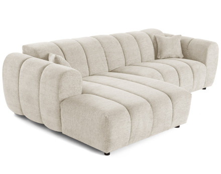 Canapé d'angle gauche 4 places en tissu texturé Curtis