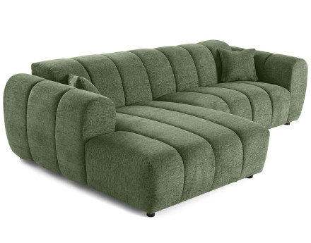 Canapé d'angle gauche 4 places en tissu texturé Curtis