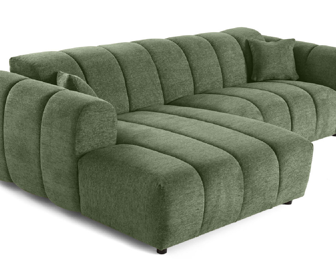 Canapé d'angle gauche 4 places en tissu texturé Curtis