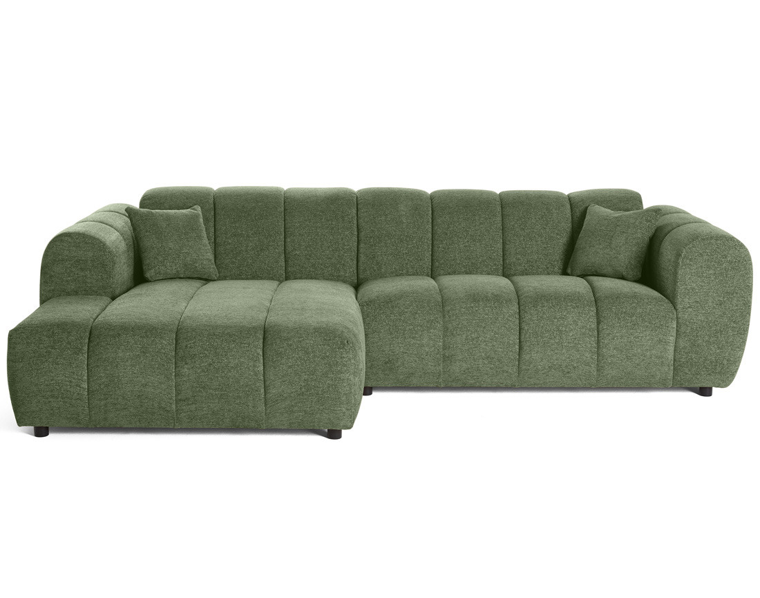 Canapé d'angle gauche 4 places en tissu texturé Curtis