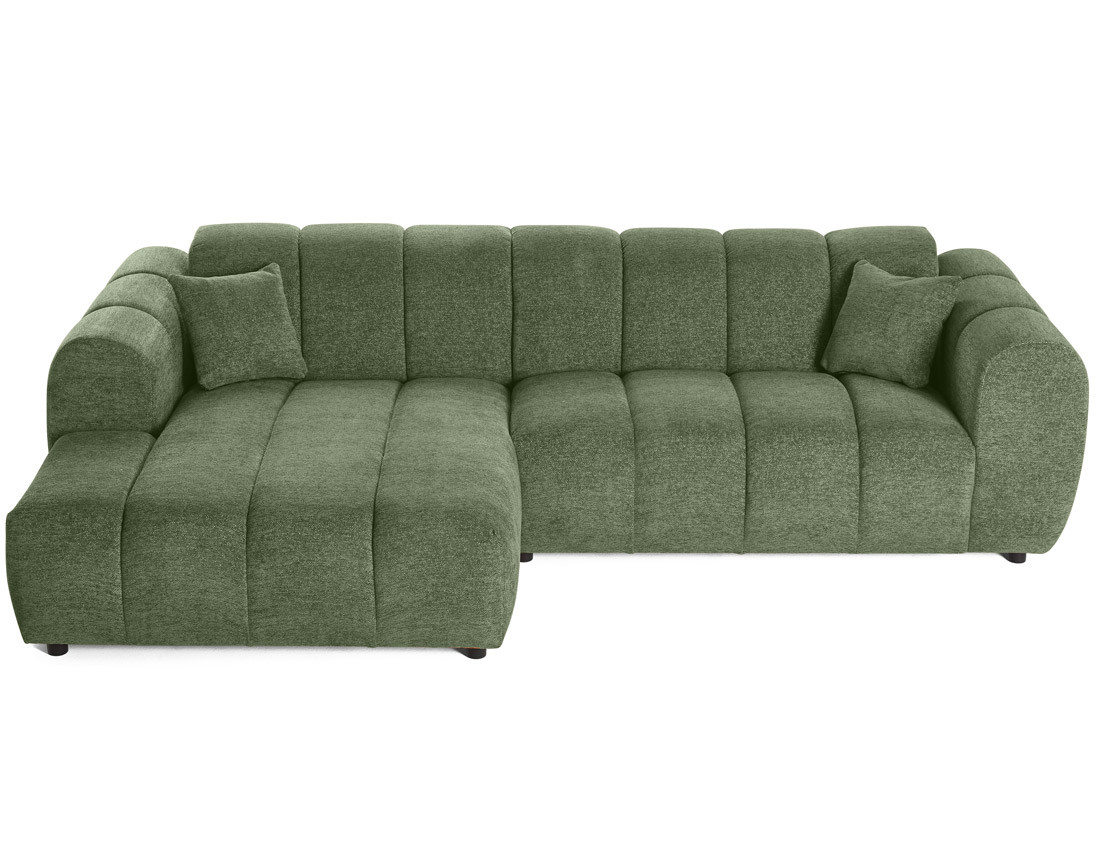 Canapé d'angle gauche 4 places en tissu texturé Curtis