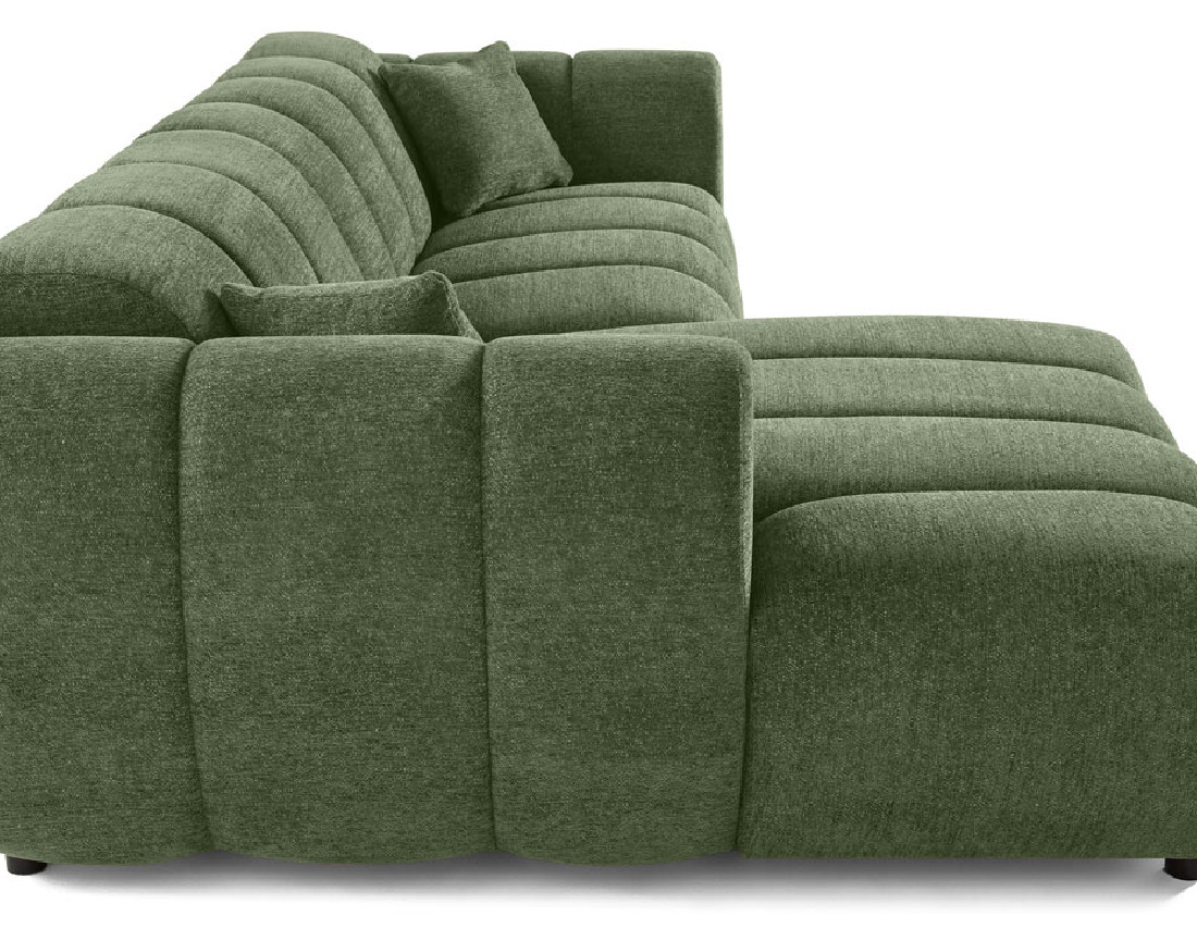 Canapé d'angle gauche 4 places en tissu texturé Curtis