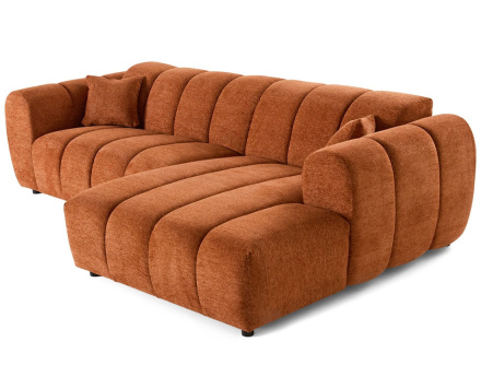 Canapé d'angle droit 4 places en tissu texturé Curtis