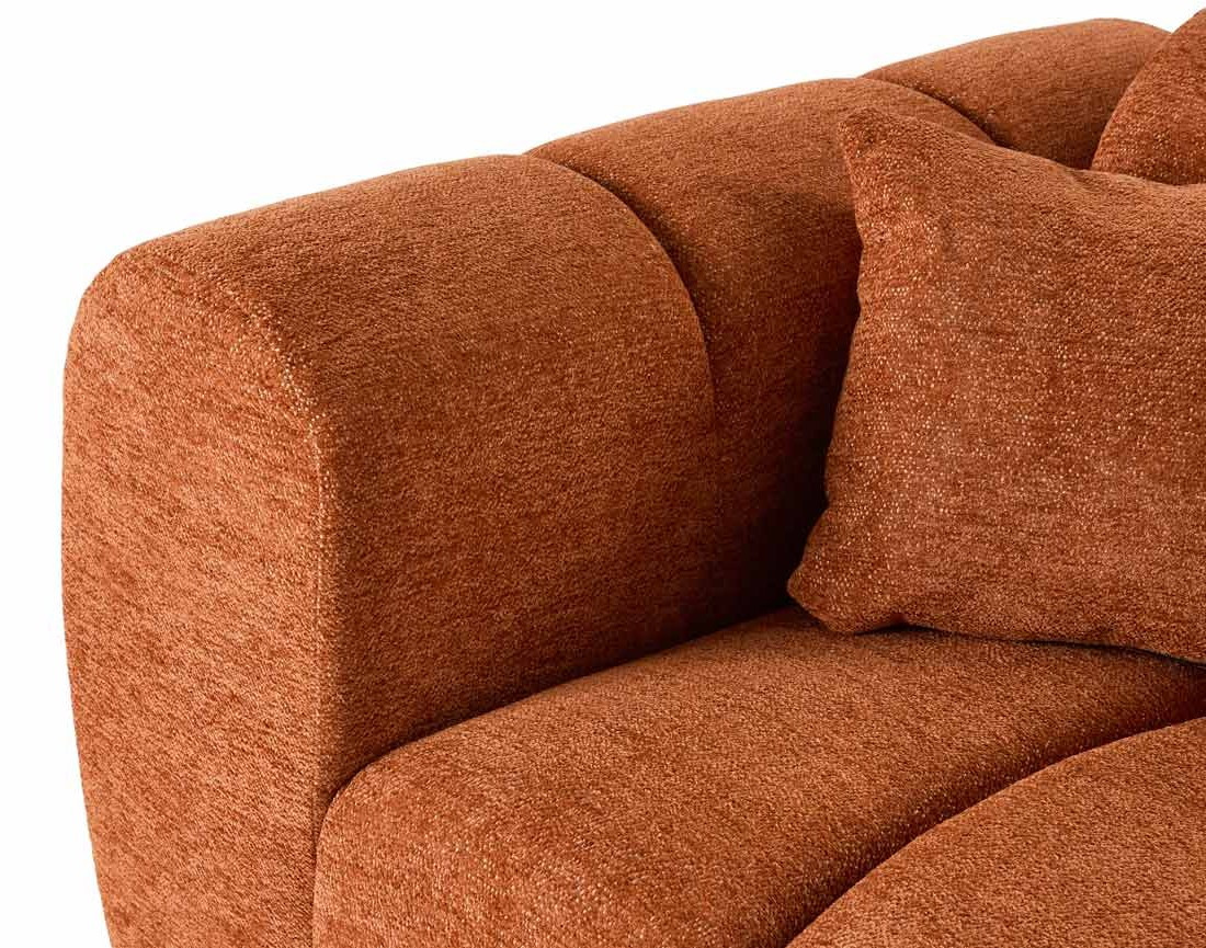 Canapé d'angle droit 4 places en tissu texturé Curtis