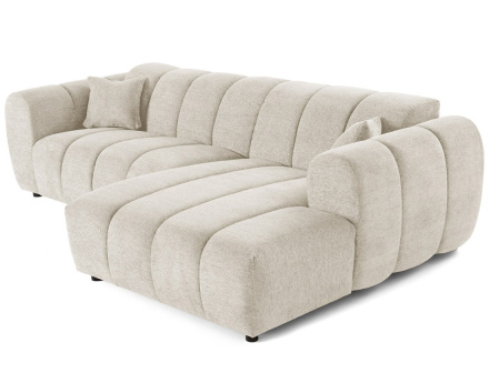 Canapé d'angle droit 4 places en tissu texturé Curtis