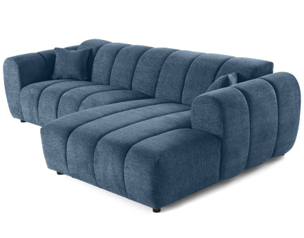 Canapé d'angle droit 4 places en tissu texturé Curtis