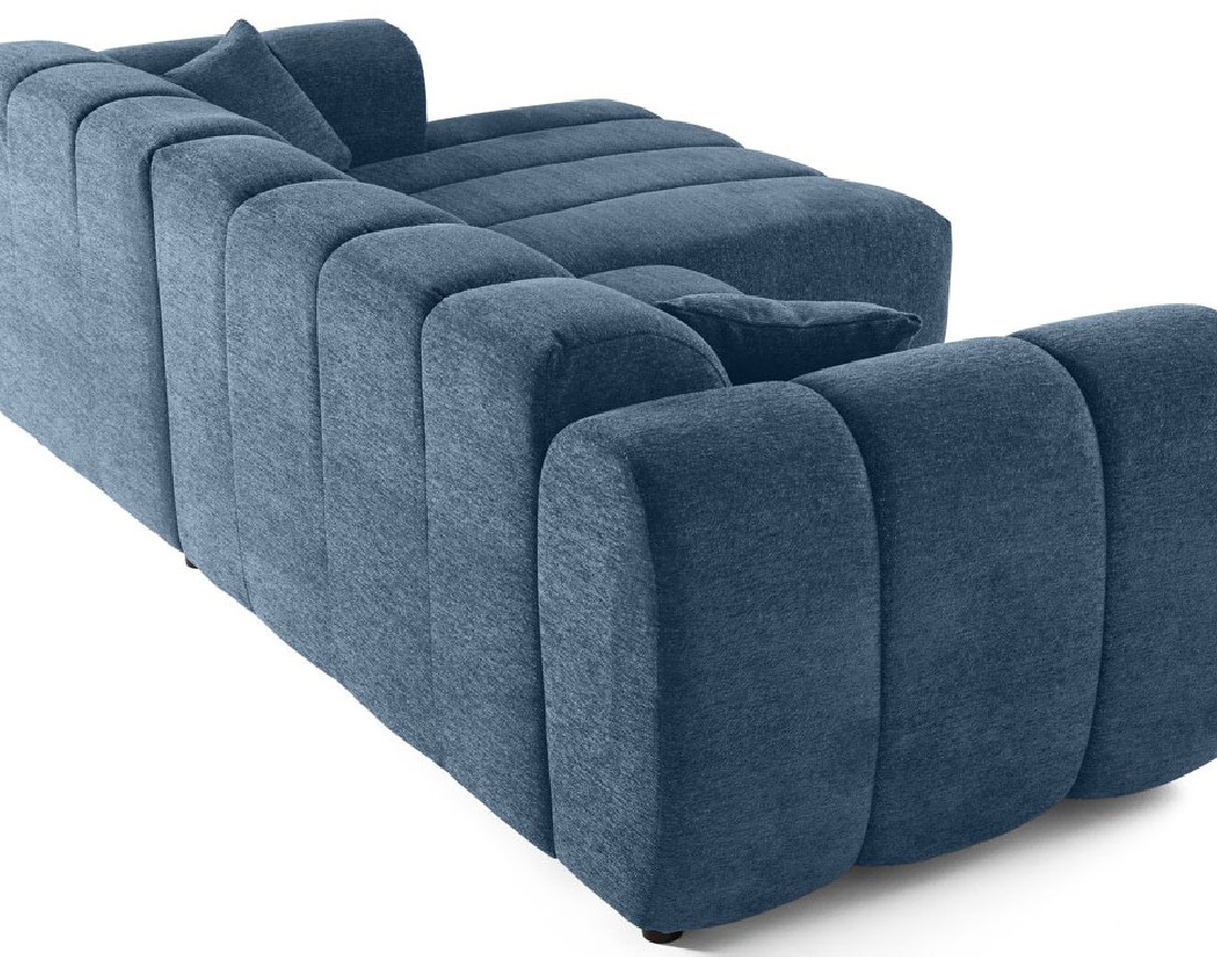 Canapé d'angle droit 4 places en tissu texturé Curtis