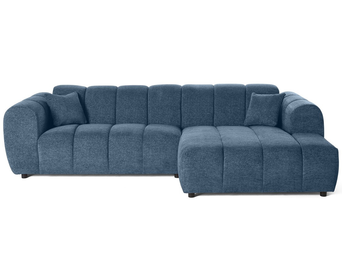Canapé d'angle droit 4 places en tissu texturé Curtis
