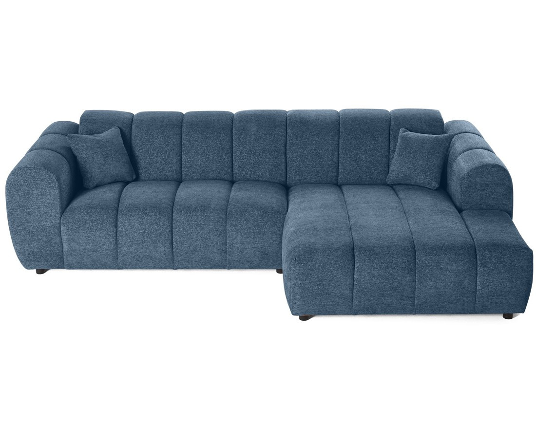 Canapé d'angle droit 4 places en tissu texturé Curtis