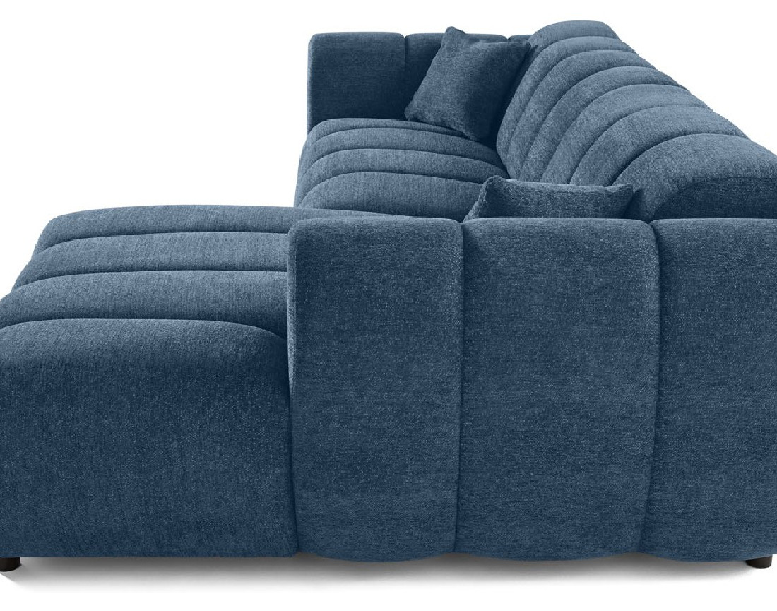 Canapé d'angle droit 4 places en tissu texturé Curtis