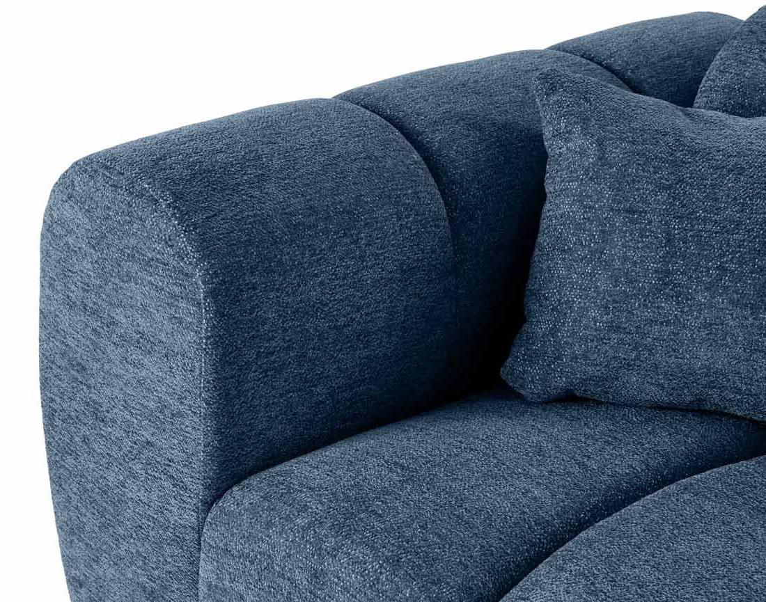 Canapé d'angle droit 4 places en tissu texturé Curtis