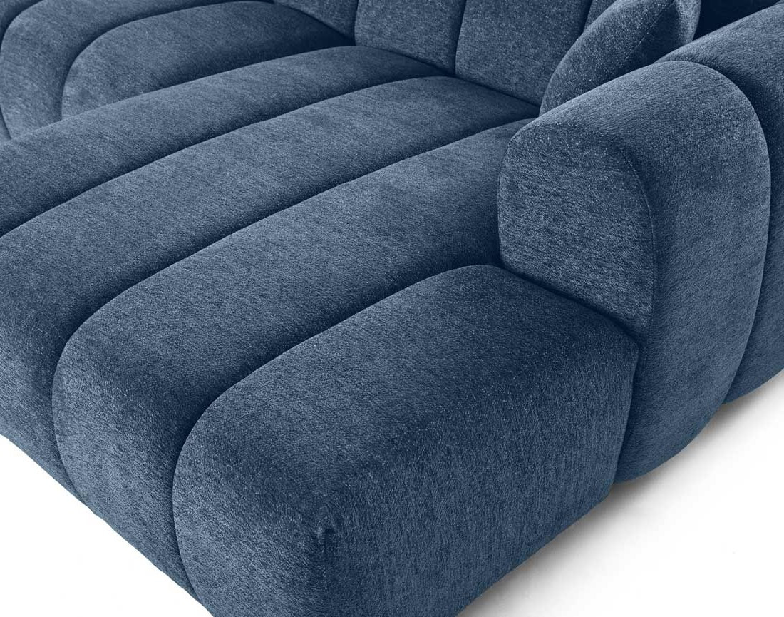 Canapé d'angle droit 4 places en tissu texturé Curtis