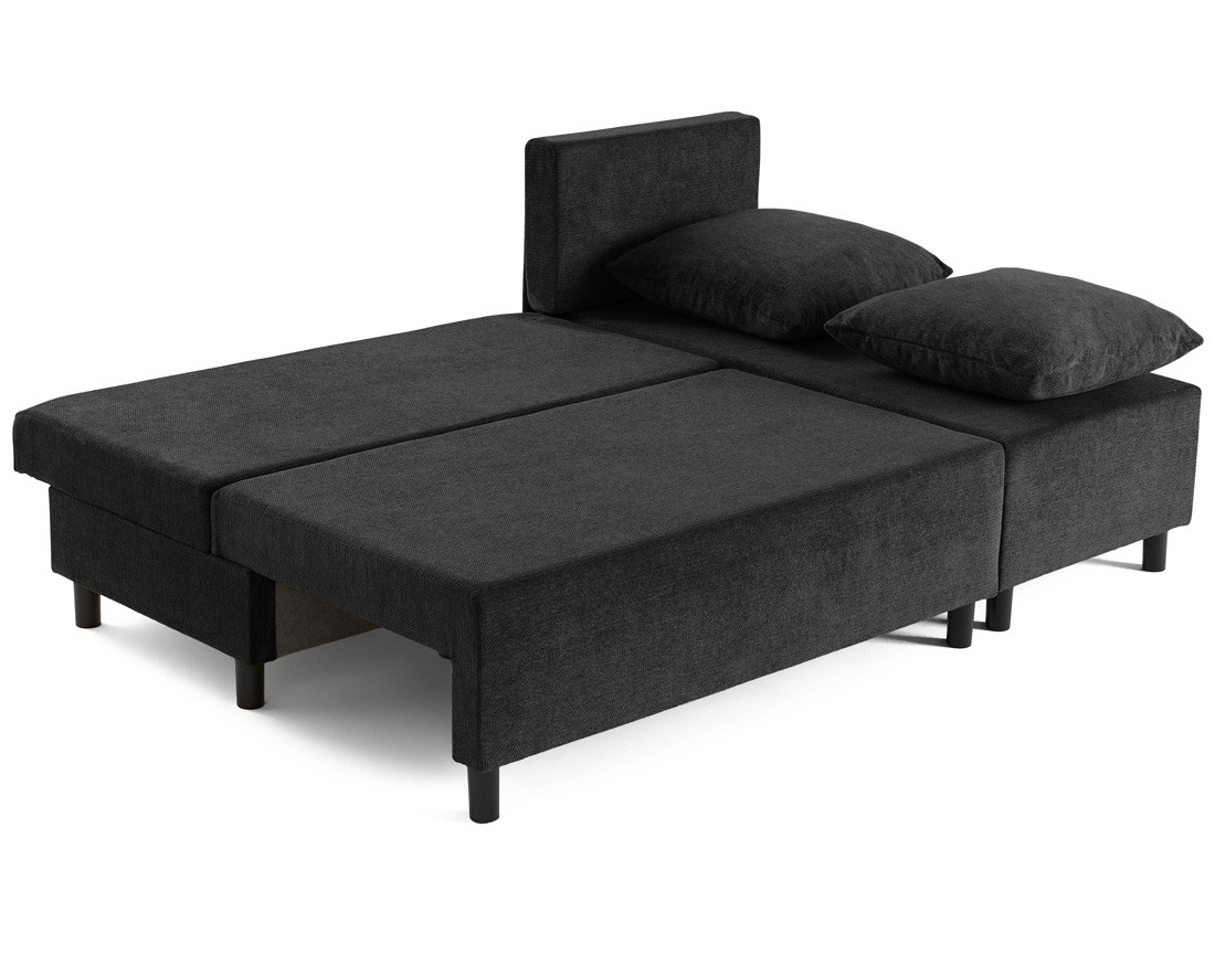 Canapé d'angle réversible 4 places convertible avec coffre en tissu texturé Gloria