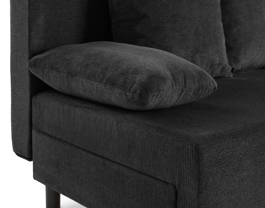 Canapé d'angle réversible 4 places convertible avec coffre en tissu texturé Gloria