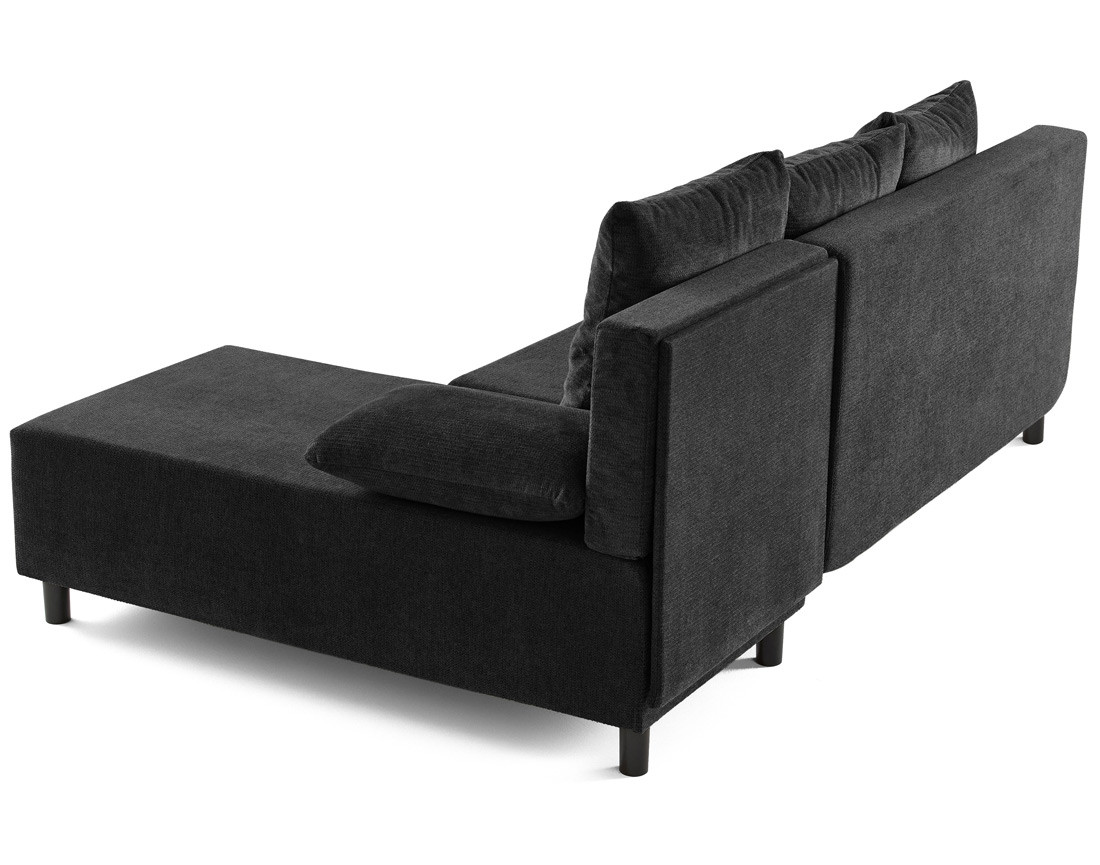 Canapé d'angle réversible 4 places convertible avec coffre en tissu texturé Gloria