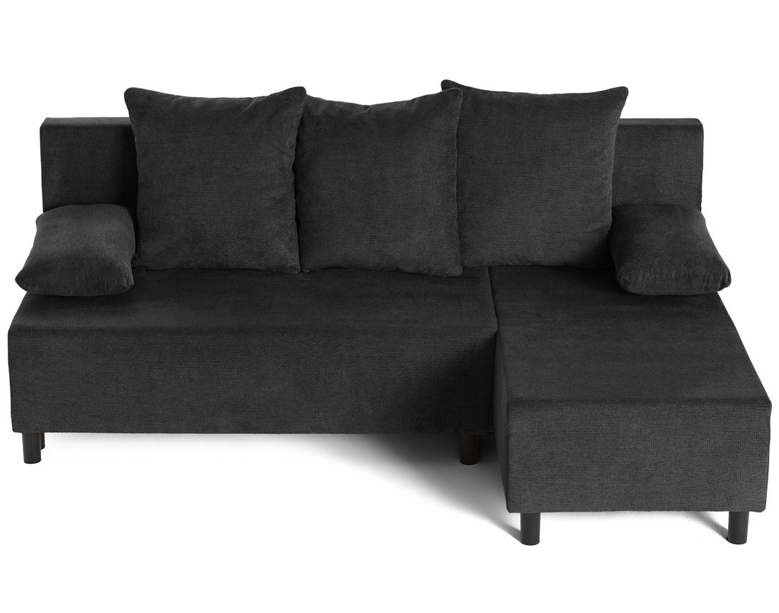 Canapé d'angle réversible 4 places convertible avec coffre en tissu texturé Gloria