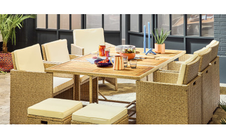 Salon de jardin encastrable résine pas cher | Best Mobilier