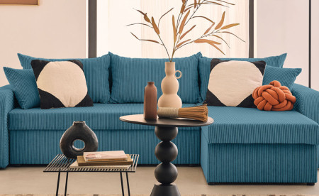                   Canapé Clic-Clac Bleu Pas Cher | Best Mobilier
               